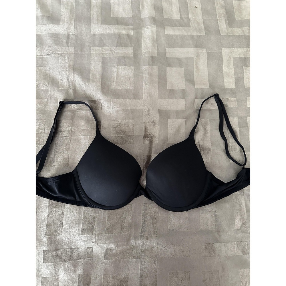 Victoria's Secret PINK Bra Womens 32C Black Wear Everywhere Push-Up Underwire